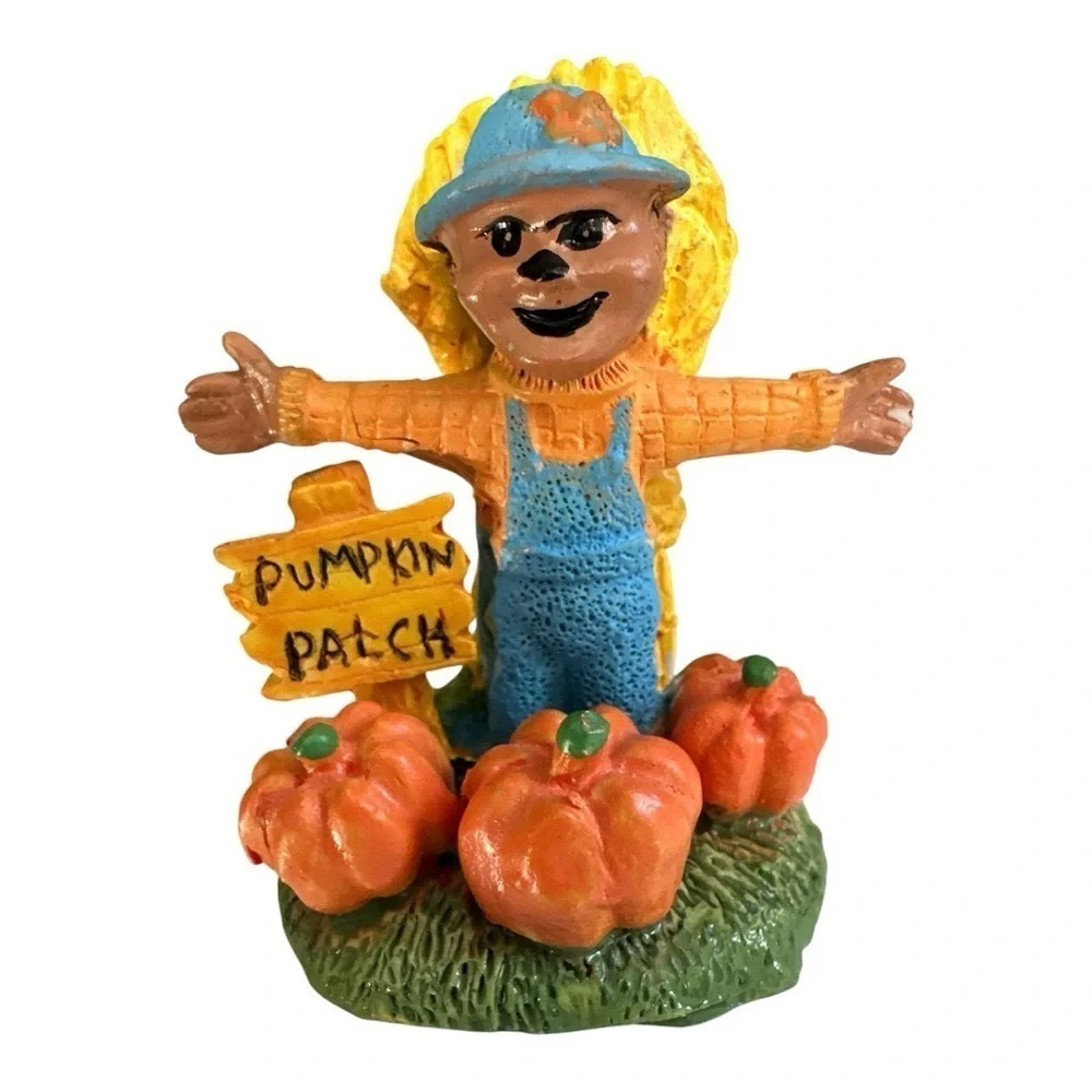 Vintage Halloween Figurine Trio with Pumpkins